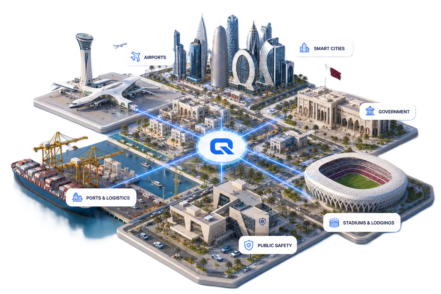 QUEST unifying security across industries — airports, smart cities, government, ports & logistics, public safety and stadiums